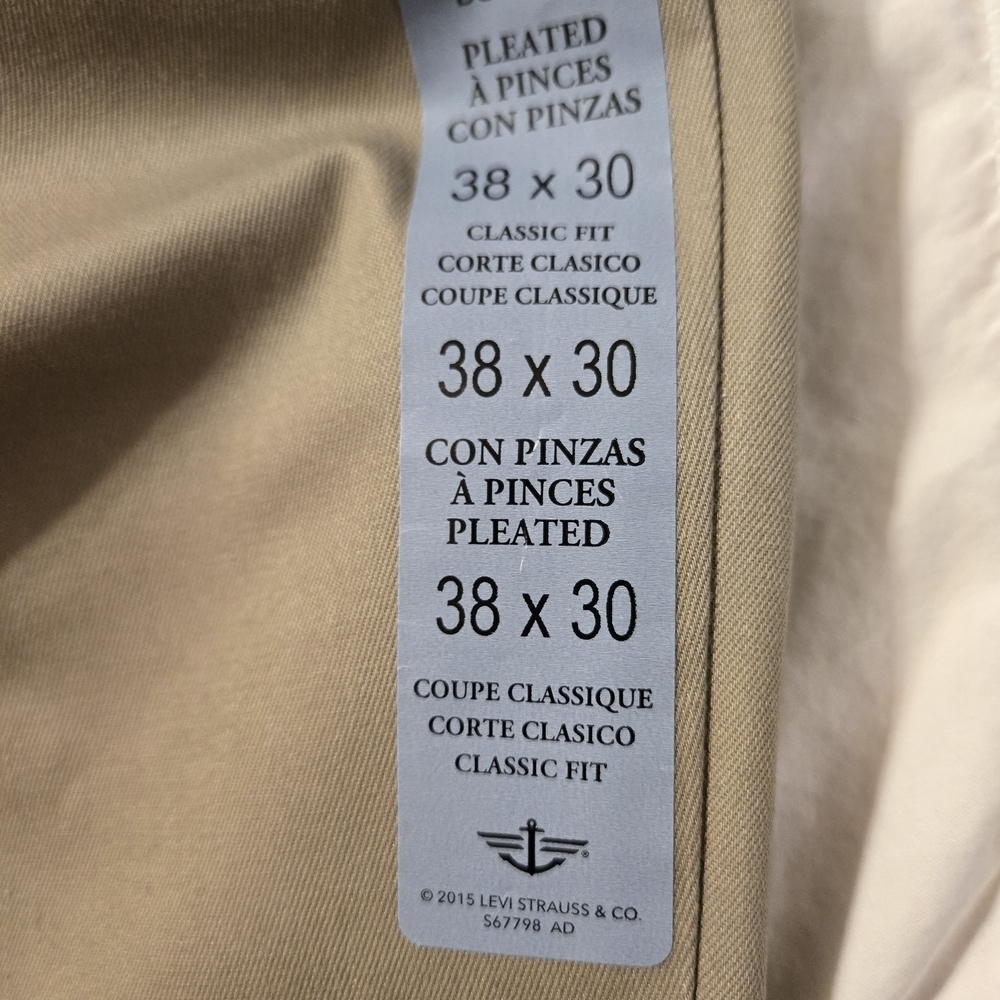 NWT Dockers Best Pressed Classic Fit Gray Pleated Pants Size 38 X 30 - Picture 6 of 6